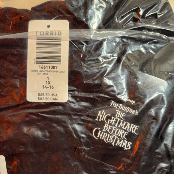 NWT TORRID DISNEY NIGHTMARE BEFORE CHRISTMAS JACK SKELLINGTON CARDIGAN HALLOWEEN - Picture 4 of 10